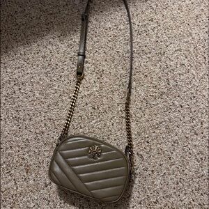 Tory Burch Khaki Quilted Crossbody Bag